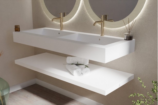 CORIAN® double Sink BANNEC side view