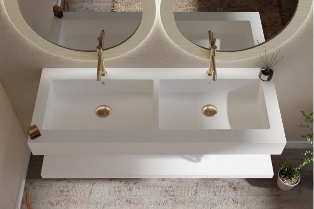 CORIAN® double Sink BANNEC top view