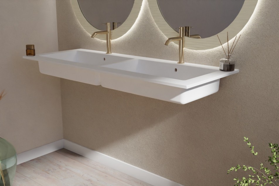 CORIAN® double Sink BANNEC side view