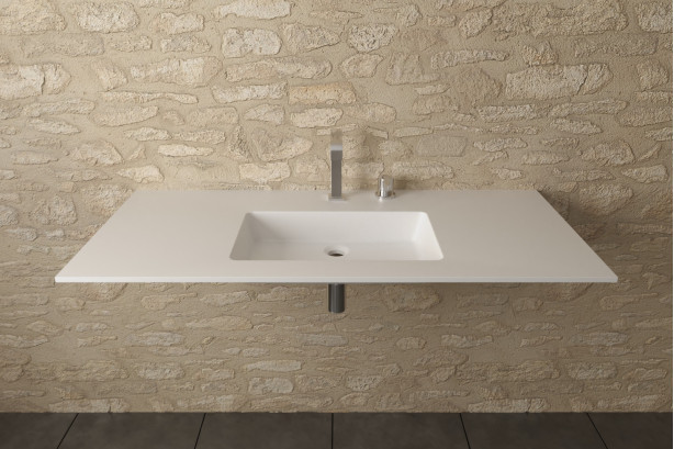 CAPENSE single washbasin in Krion® side view