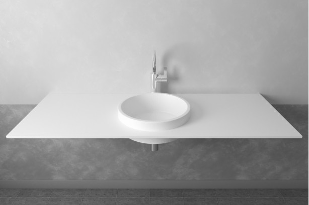 LUANIVA single washbasin in Krion® side view