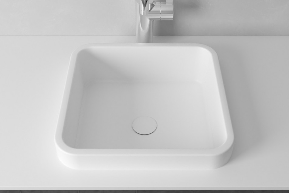 Simple vasque sur plan CORDOUAN en Krion® vue de dessus