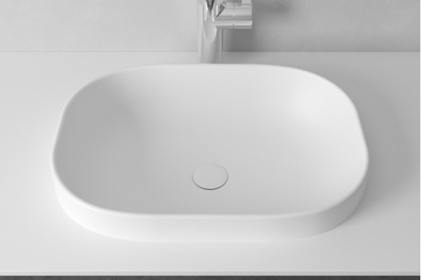 PIREN single washbasin in Krion® top view