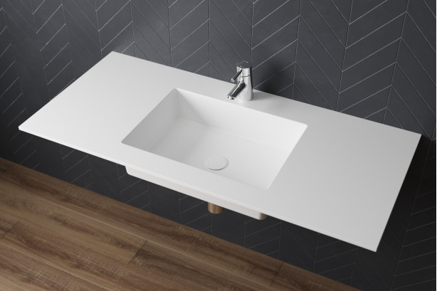 CASTRIES single washbasin in Krion® side view