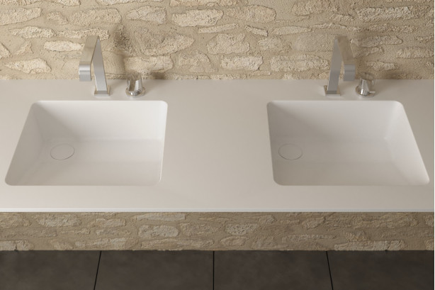 CHENGIRO double washbasin in Krion® top side