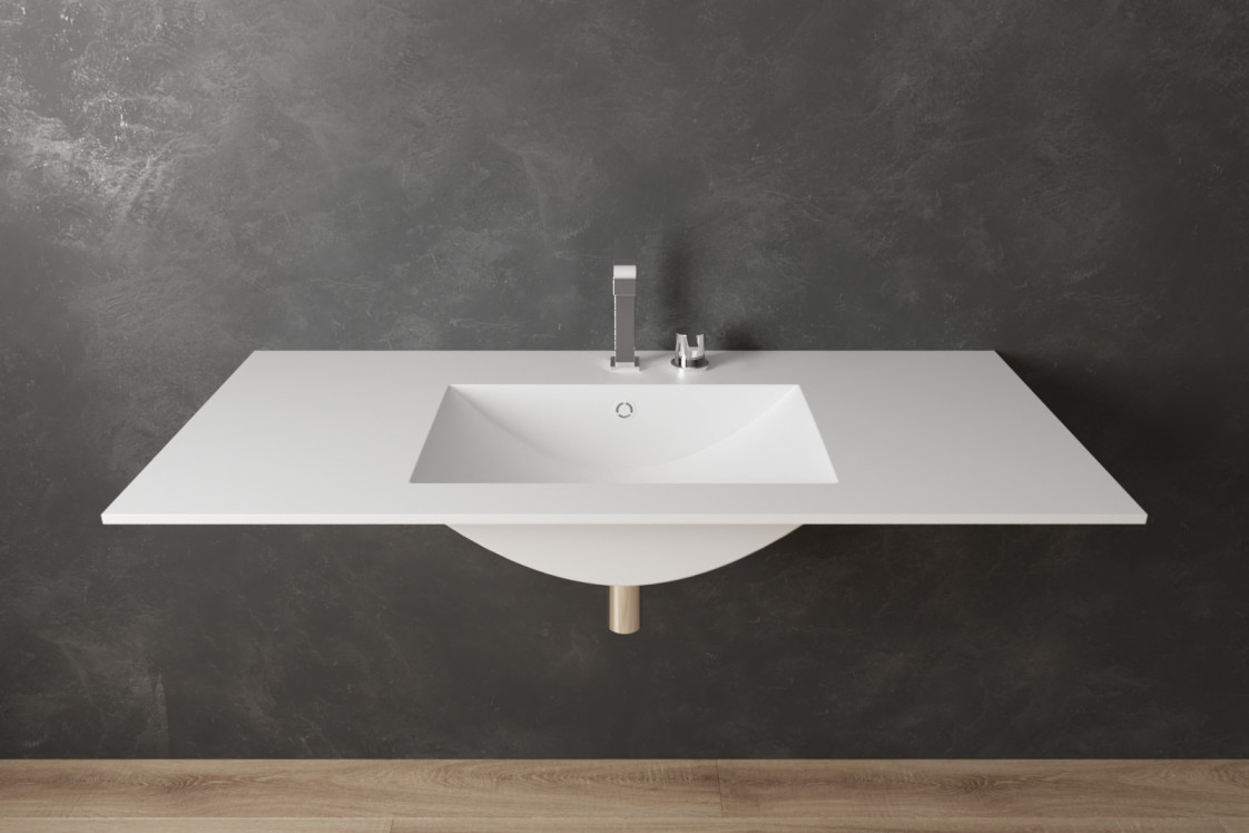 MONTEBELLO single washbasin in CORIAN® front view