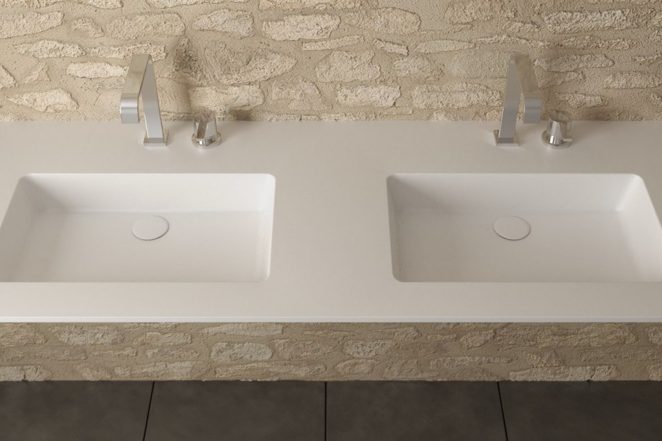 CAPENSE double washbasin in Krion® top view
