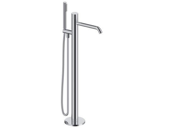 Bright Chrome LOOP K freestanding single-lever bath tap by Sanycces side view