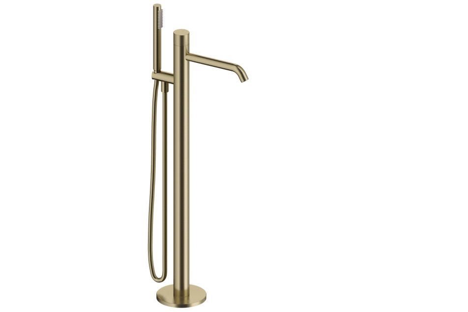 Brushed Gold LOOP K freestanding single-lever bath tap by Sanycces