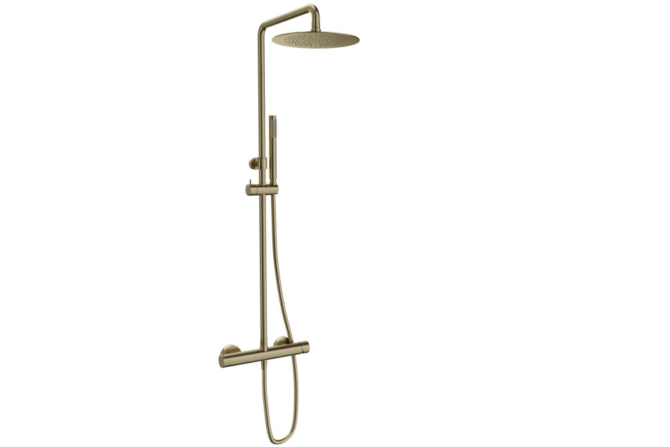 Brushed gold shower column model LOOP K Sanycces side view