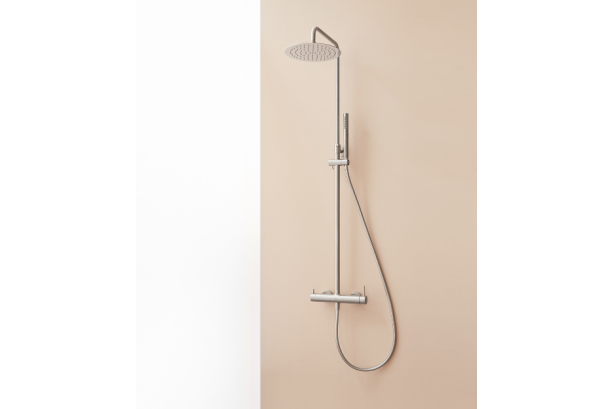 Brushed Chrome LOOP K single-lever shower tap by Sanycces left side