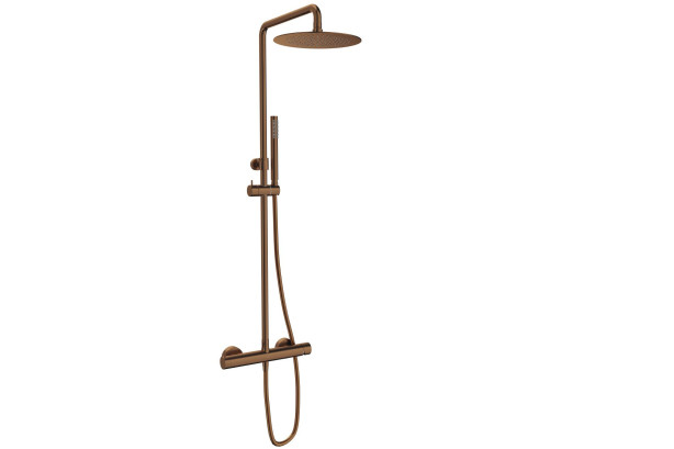 Brushed Rose Gold LOOP K single-lever shower tap by Sanycces side view
