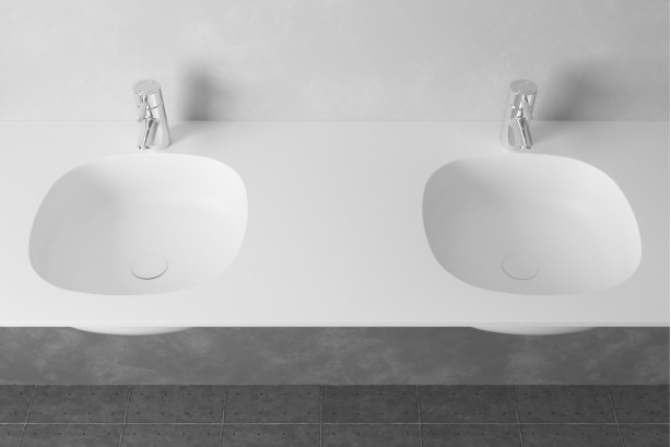 PARSEVAL double washbasin in Krion® top view