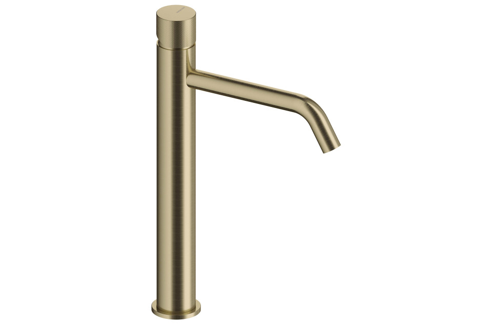 Brushed Gold LOOP K tall single-lever tap by Sanycces side view