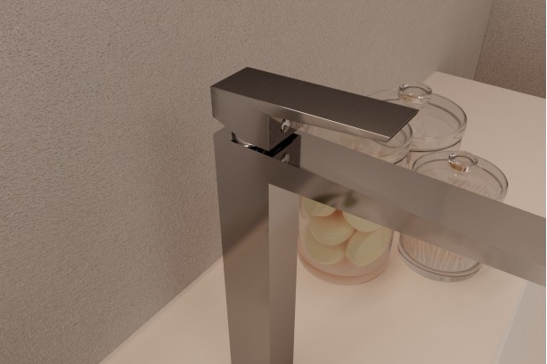 Grafik wall-mounted basin mixer in chrome - side view