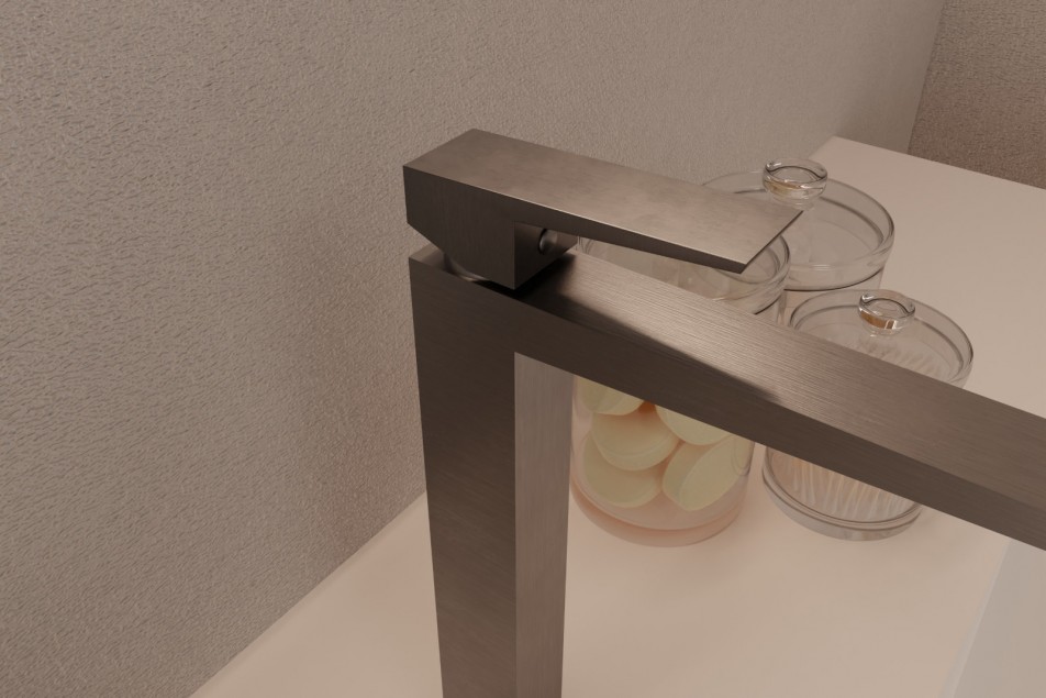Grafik wall-mounted basin mixer in gun PVD - TOP VIEW