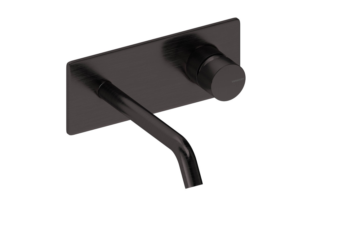 Metal Gun LOOP K single-lever tap on wall-mounted plate by Sanycces