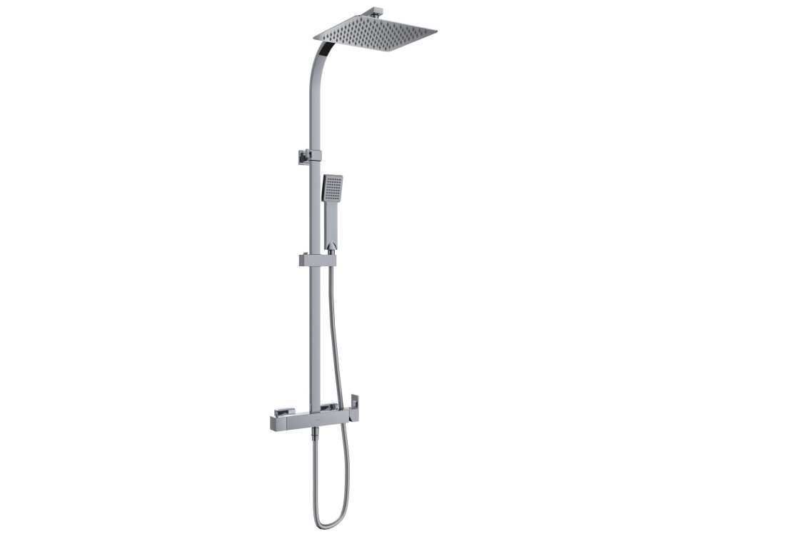 Bright Chrome CUBO single-lever shower tap by Sanycces side view