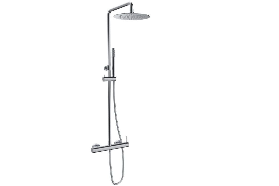 Bright Chrome LOOP single-lever shower tap by Sanycces side view