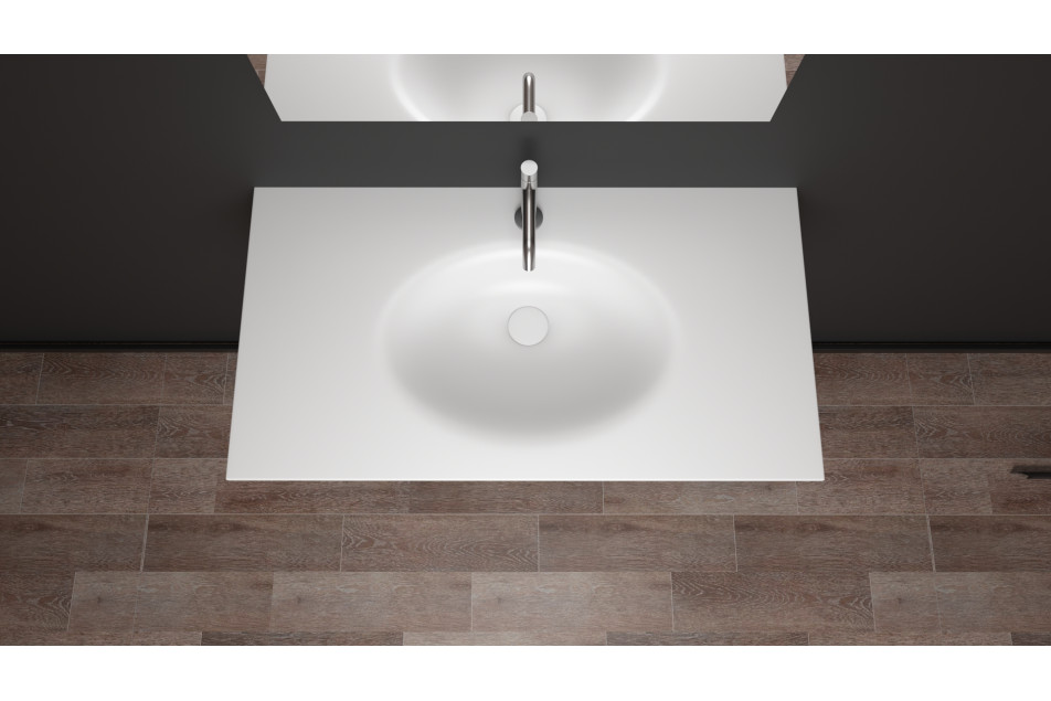 PERLE single washbasin in CORIAN® top view