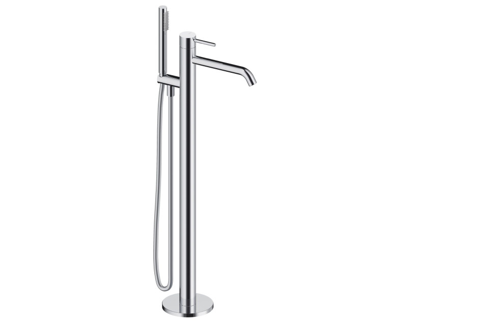 Bright Chrome LOOP dual-lever bath tap by Sanycces side view